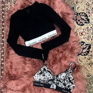 Calvin Klein Black Crop Top & Bra